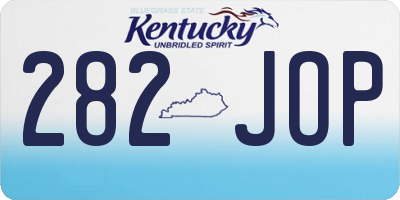 KY license plate 282JOP
