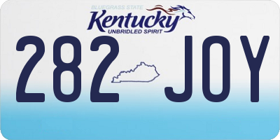 KY license plate 282JOY