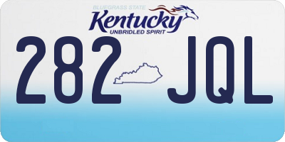 KY license plate 282JQL