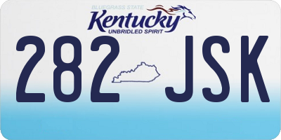KY license plate 282JSK