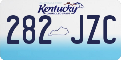 KY license plate 282JZC