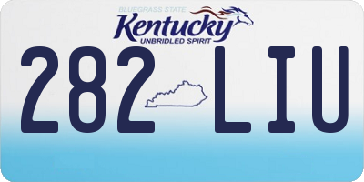 KY license plate 282LIU