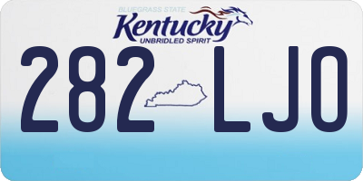 KY license plate 282LJO