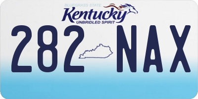 KY license plate 282NAX