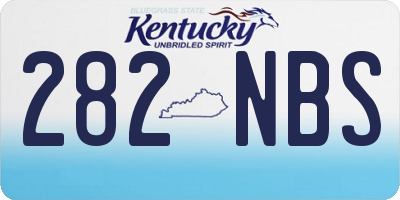 KY license plate 282NBS