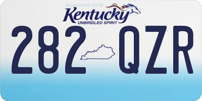 KY license plate 282QZR