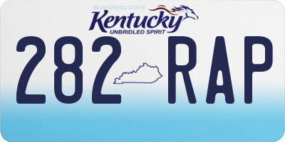 KY license plate 282RAP