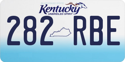 KY license plate 282RBE