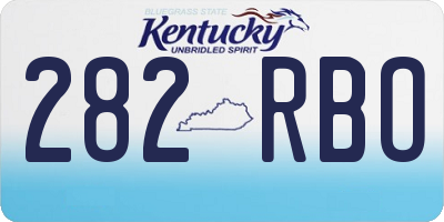 KY license plate 282RBO