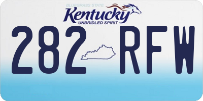 KY license plate 282RFW
