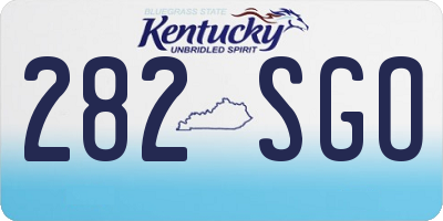 KY license plate 282SGO