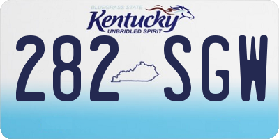 KY license plate 282SGW