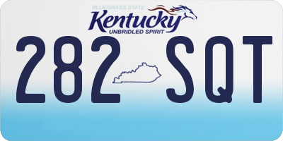 KY license plate 282SQT