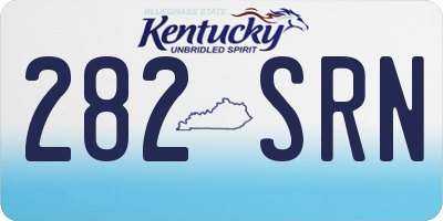 KY license plate 282SRN