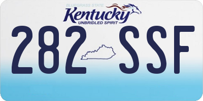 KY license plate 282SSF