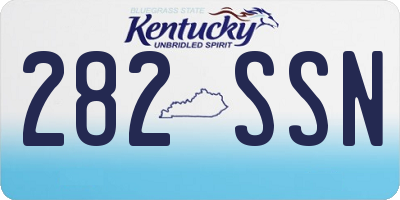 KY license plate 282SSN
