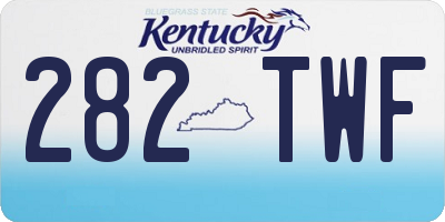 KY license plate 282TWF