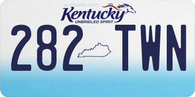 KY license plate 282TWN