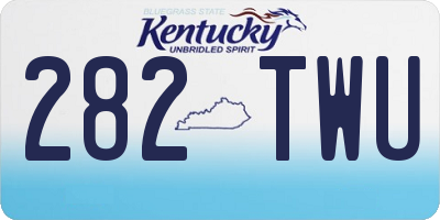 KY license plate 282TWU