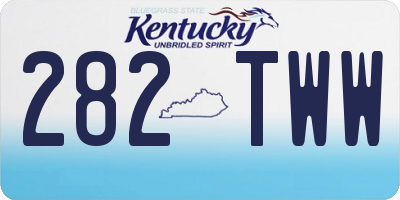 KY license plate 282TWW