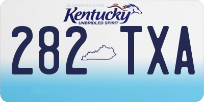 KY license plate 282TXA