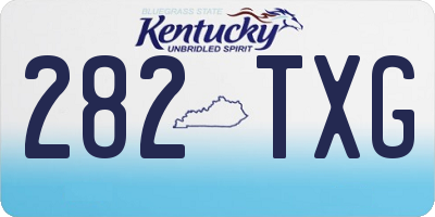 KY license plate 282TXG
