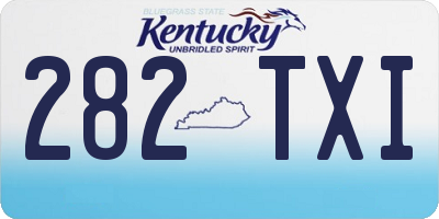 KY license plate 282TXI