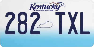KY license plate 282TXL
