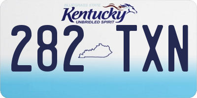 KY license plate 282TXN