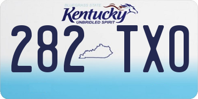KY license plate 282TXO