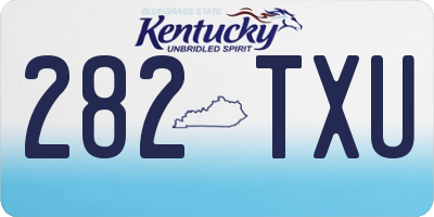KY license plate 282TXU