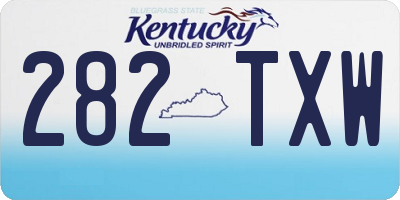 KY license plate 282TXW