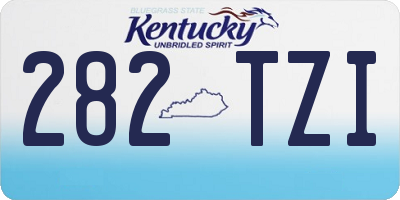 KY license plate 282TZI