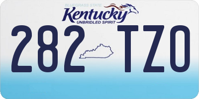 KY license plate 282TZO