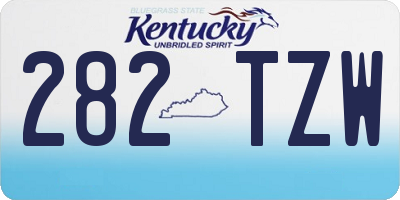 KY license plate 282TZW