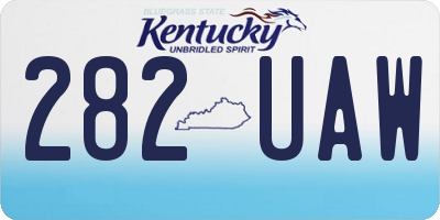 KY license plate 282UAW