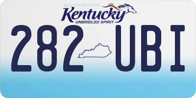 KY license plate 282UBI