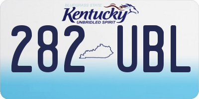 KY license plate 282UBL