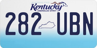 KY license plate 282UBN