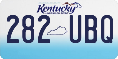 KY license plate 282UBQ