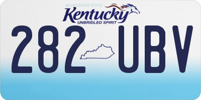 KY license plate 282UBV