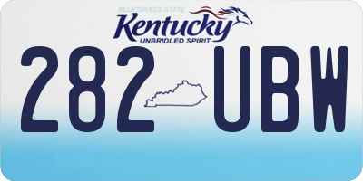 KY license plate 282UBW