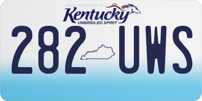 KY license plate 282UWS