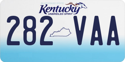 KY license plate 282VAA