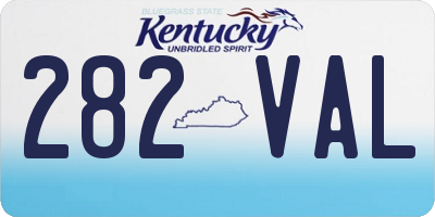 KY license plate 282VAL