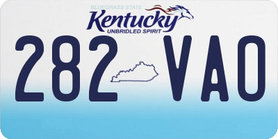 KY license plate 282VAO