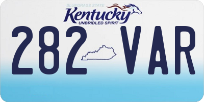 KY license plate 282VAR