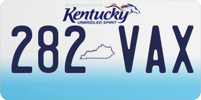 KY license plate 282VAX