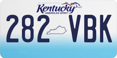 KY license plate 282VBK