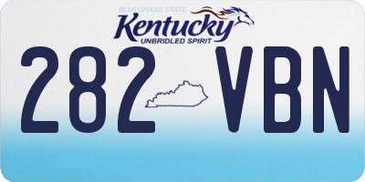 KY license plate 282VBN